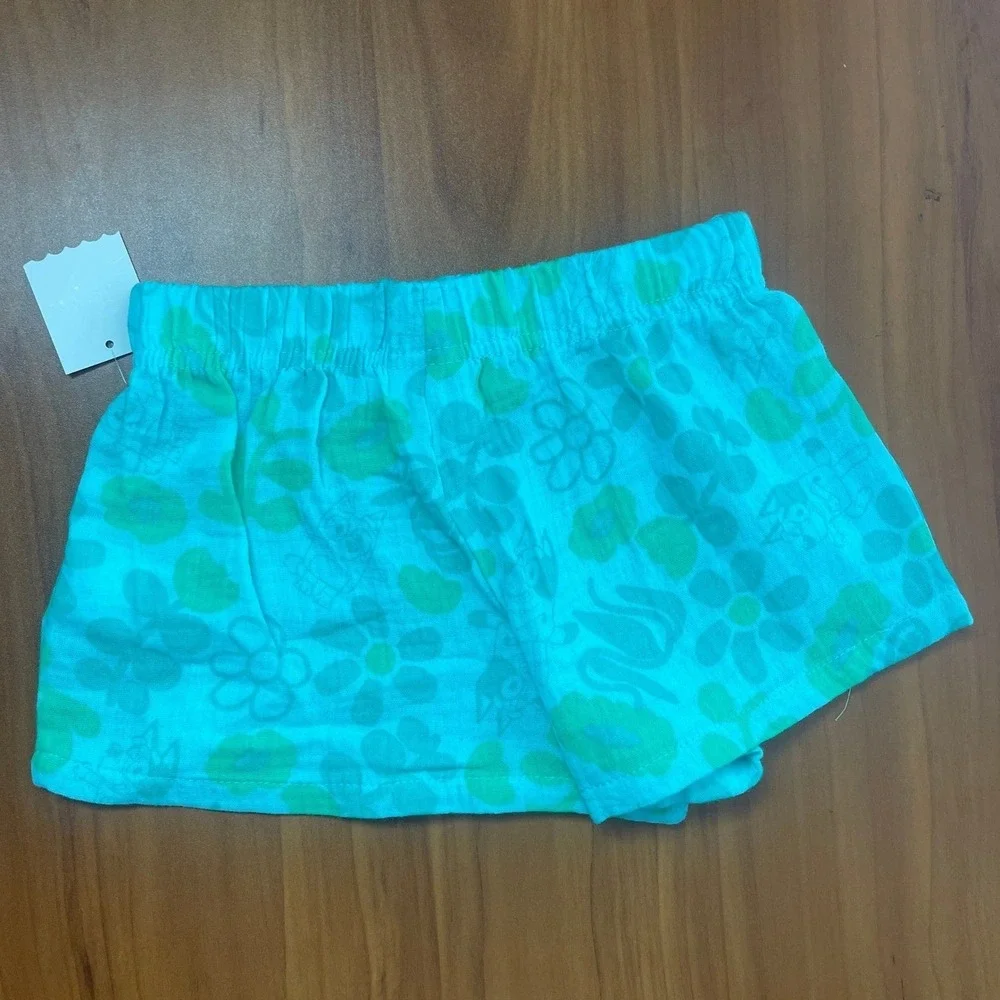 2-Sets Bluey and Moana Girls Cotton Gauze Shirt & Shorts Sets Cotton XL Size 14